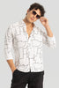 White Geometric Print Shirt