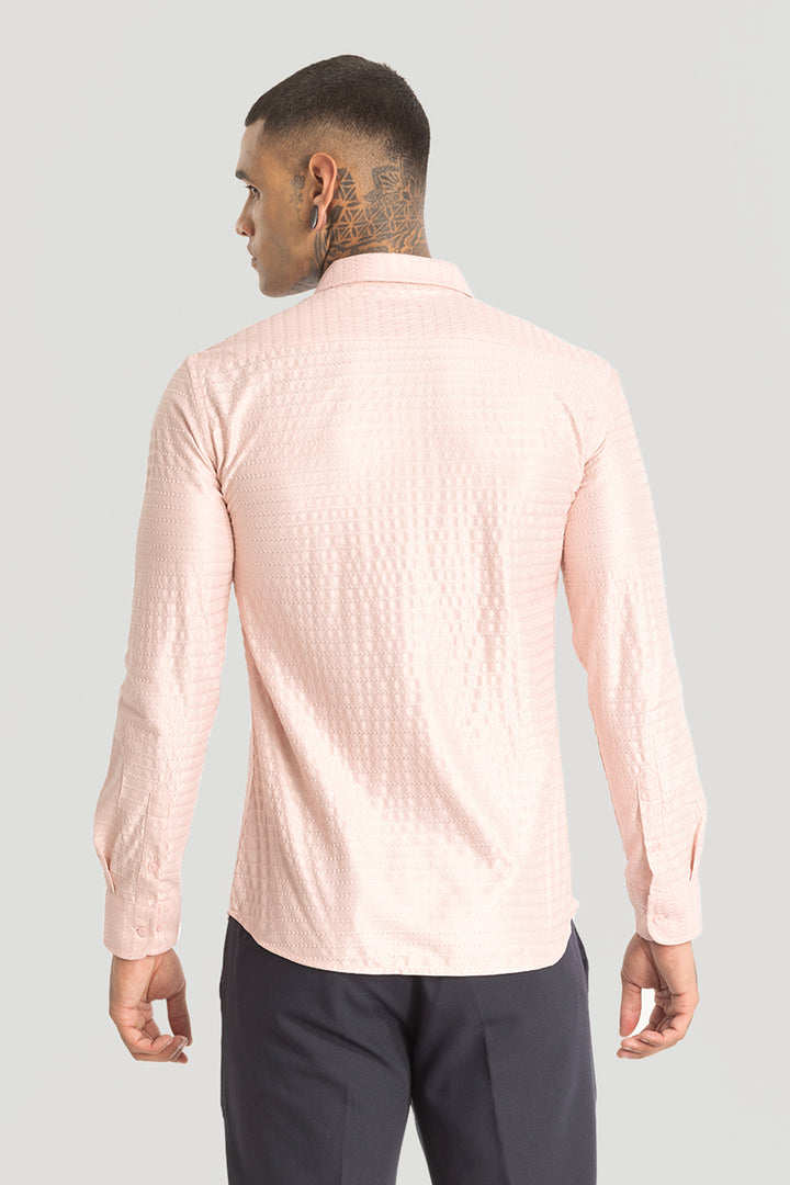 Light Pink Embroidered Stretch Shirt