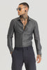 Dark Grey Embroidered Stretch Shirt