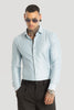 Light Blue Embroidered Stretch Shirt