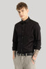 Satin Stretch Black Plain Shirt