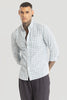 Light Blue Checks Linen Blend Shirt