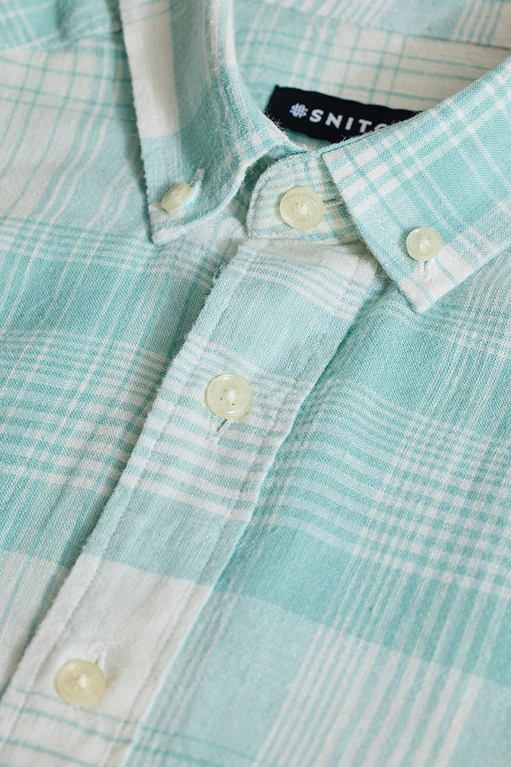 Aquamarine Checks Linen Shirt