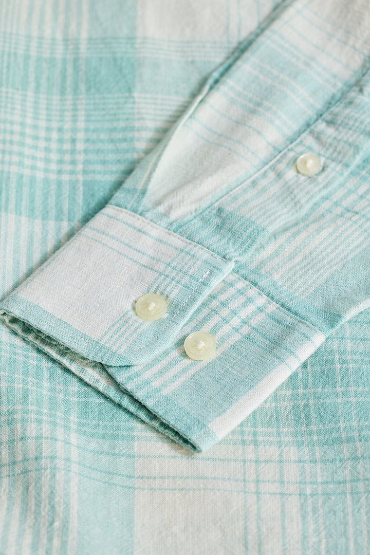 Aquamarine Checks Linen Shirt