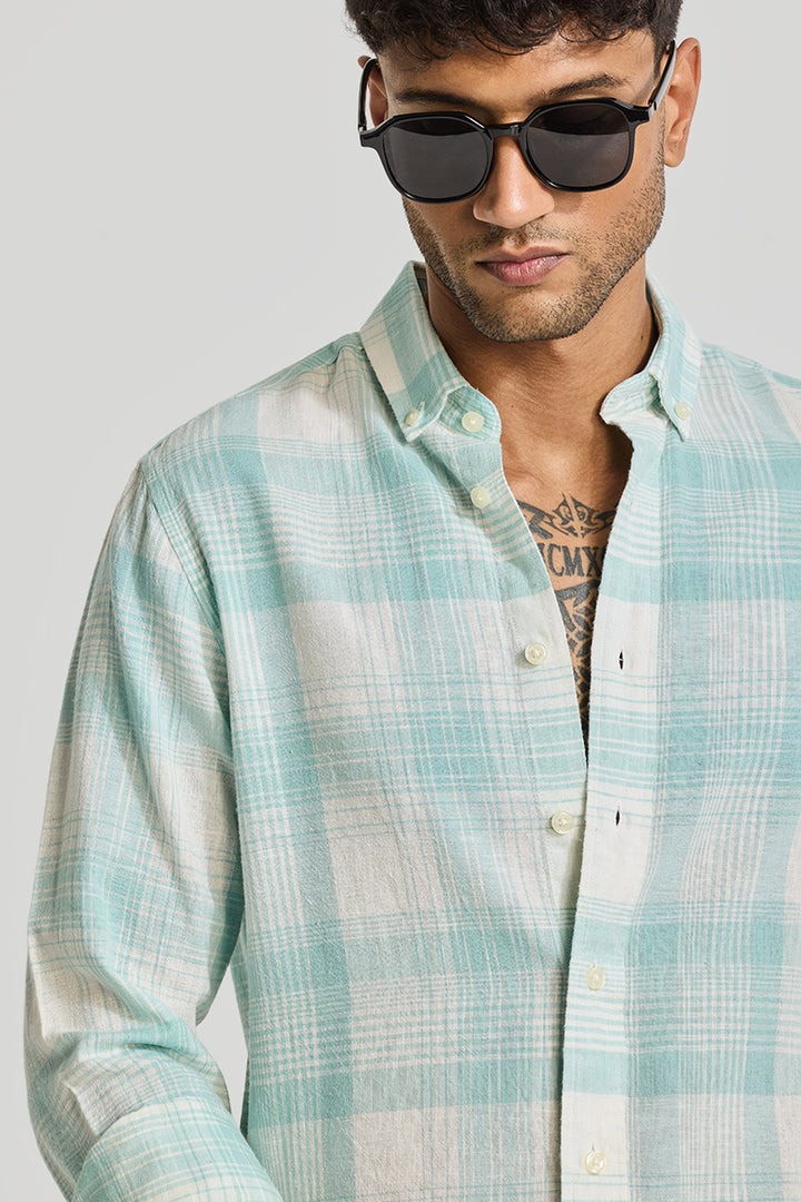 Aquamarine Checks Linen Shirt