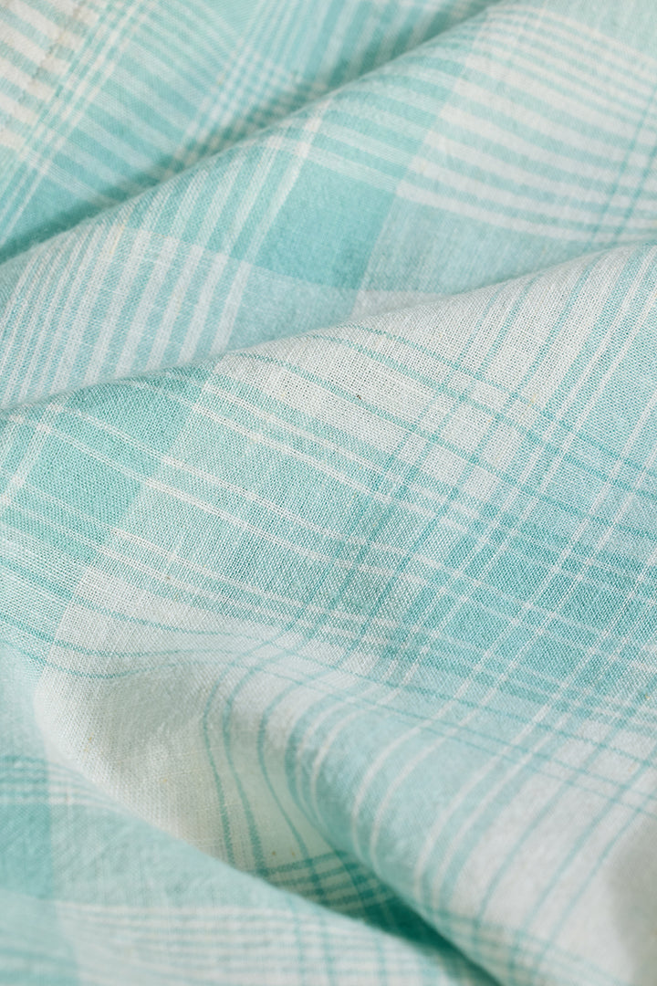 Aquamarine Checks Linen Shirt