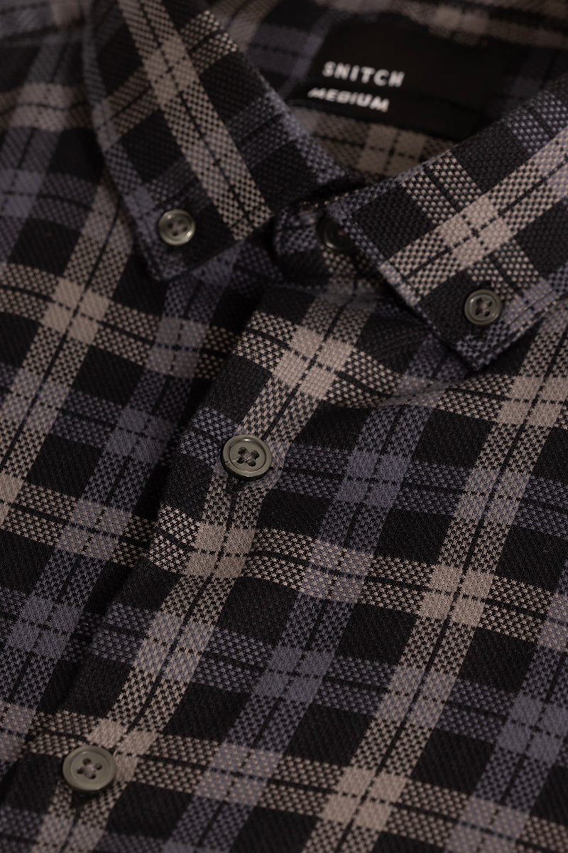 Grey Plaid Checks Shirt