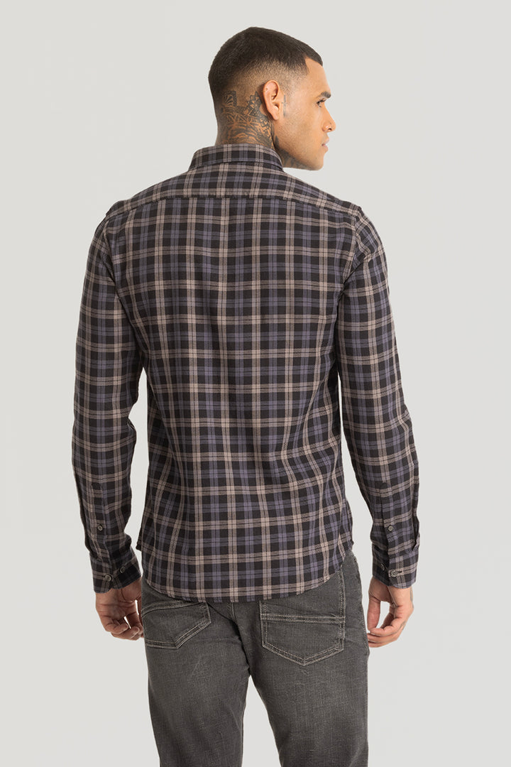 Grey Plaid Checks Shirt