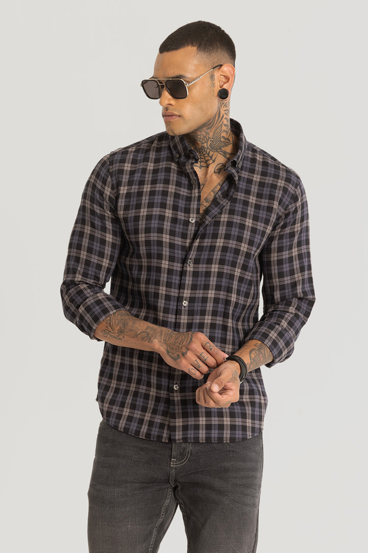 Grey Plaid Checks Shirt