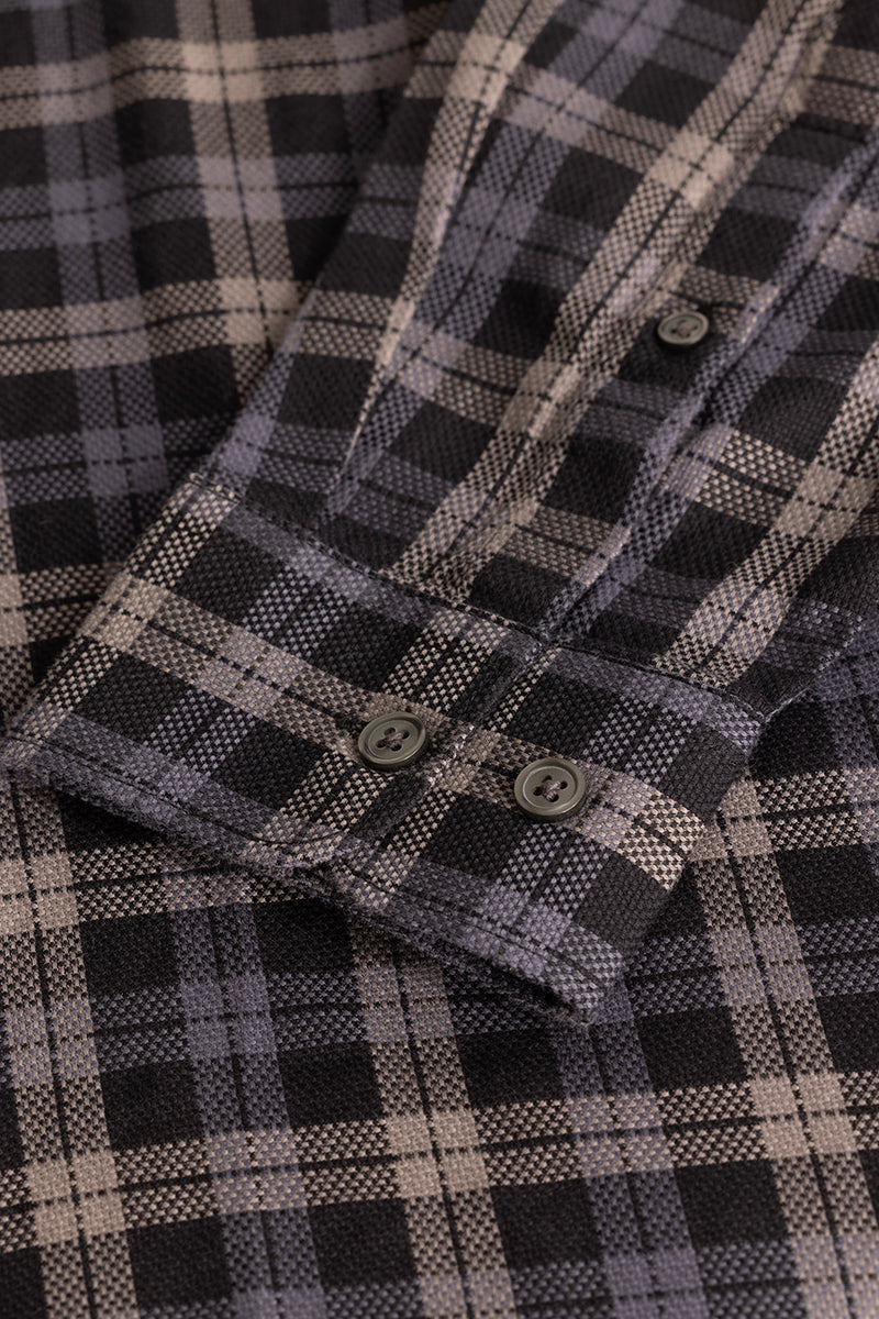 Grey Plaid Checks Shirt