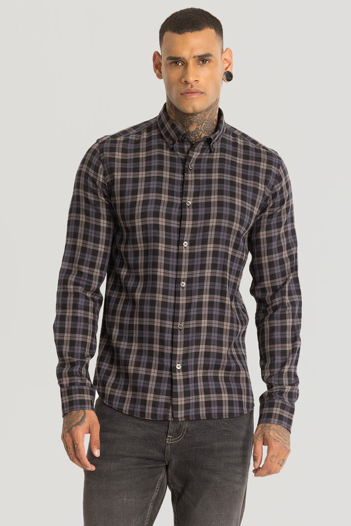 Grey Plaid Checks Shirt