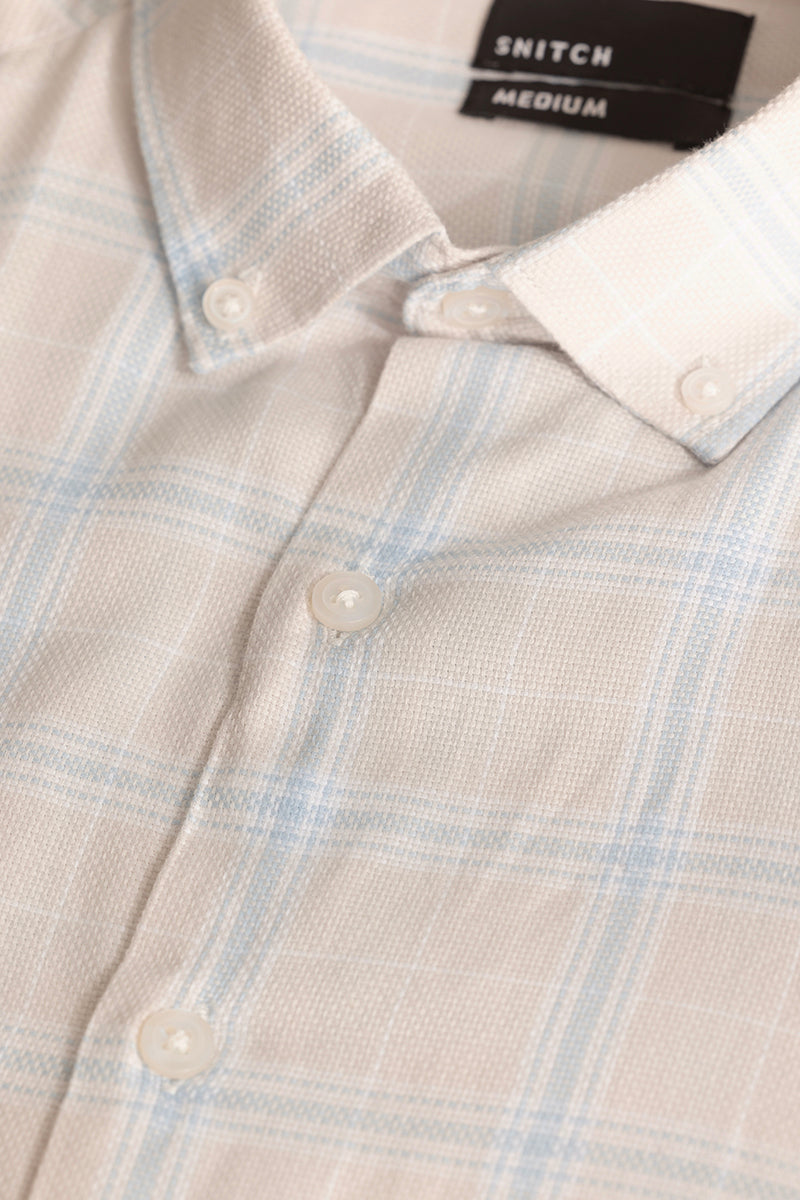 Peach Tartan Checks Shirt