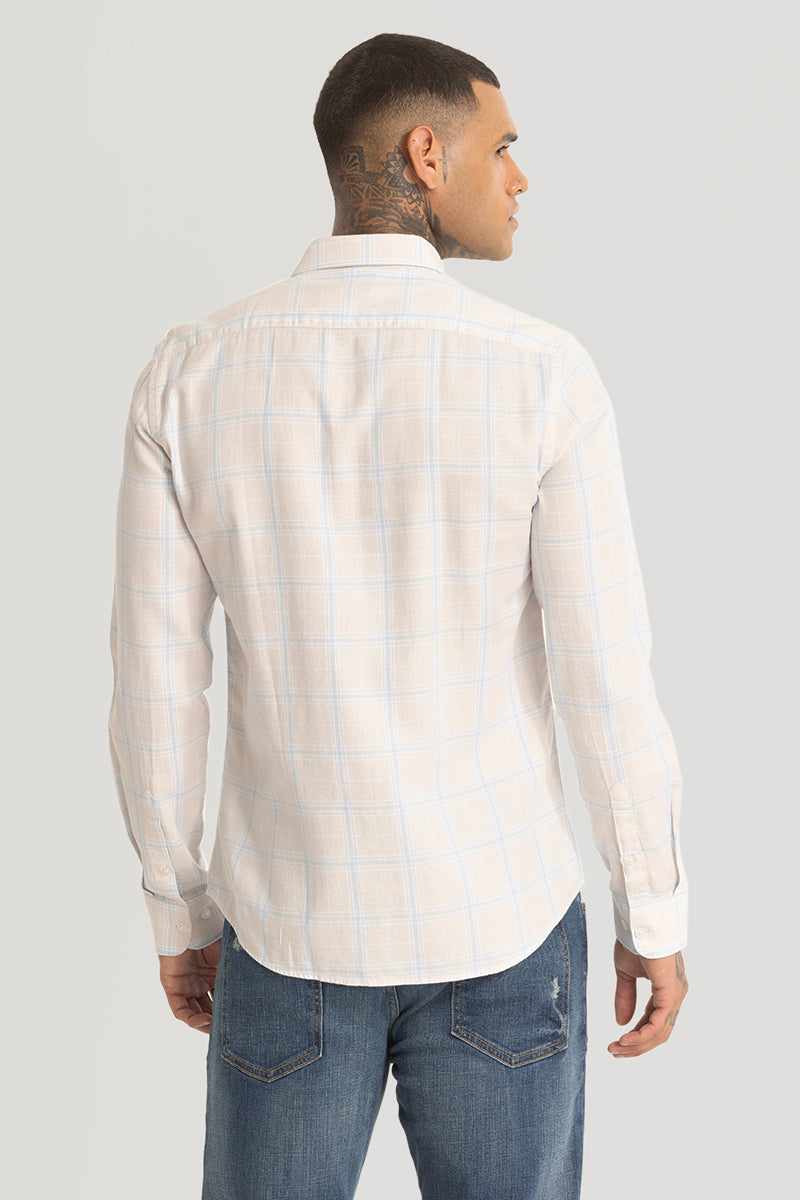 Peach Tartan Checks Shirt