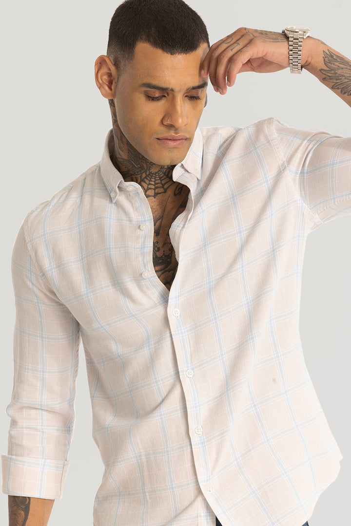 Peach Tartan Checks Shirt