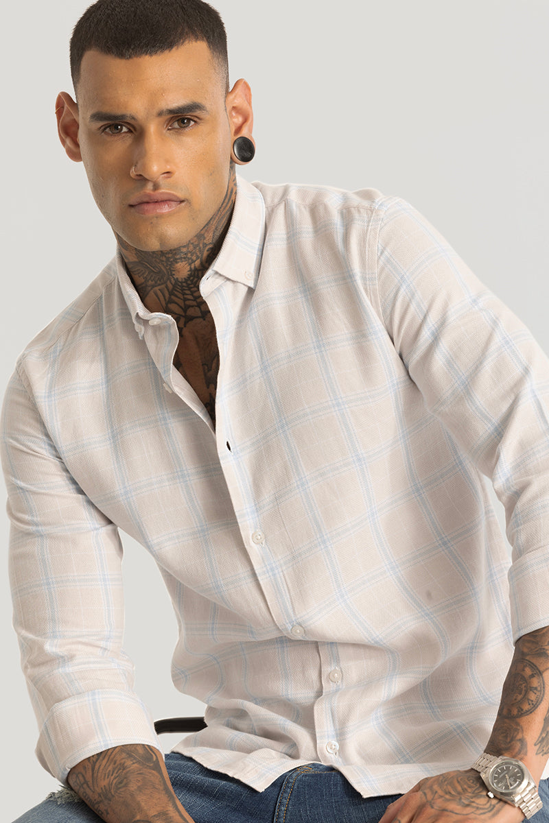 Peach Tartan Checks Shirt