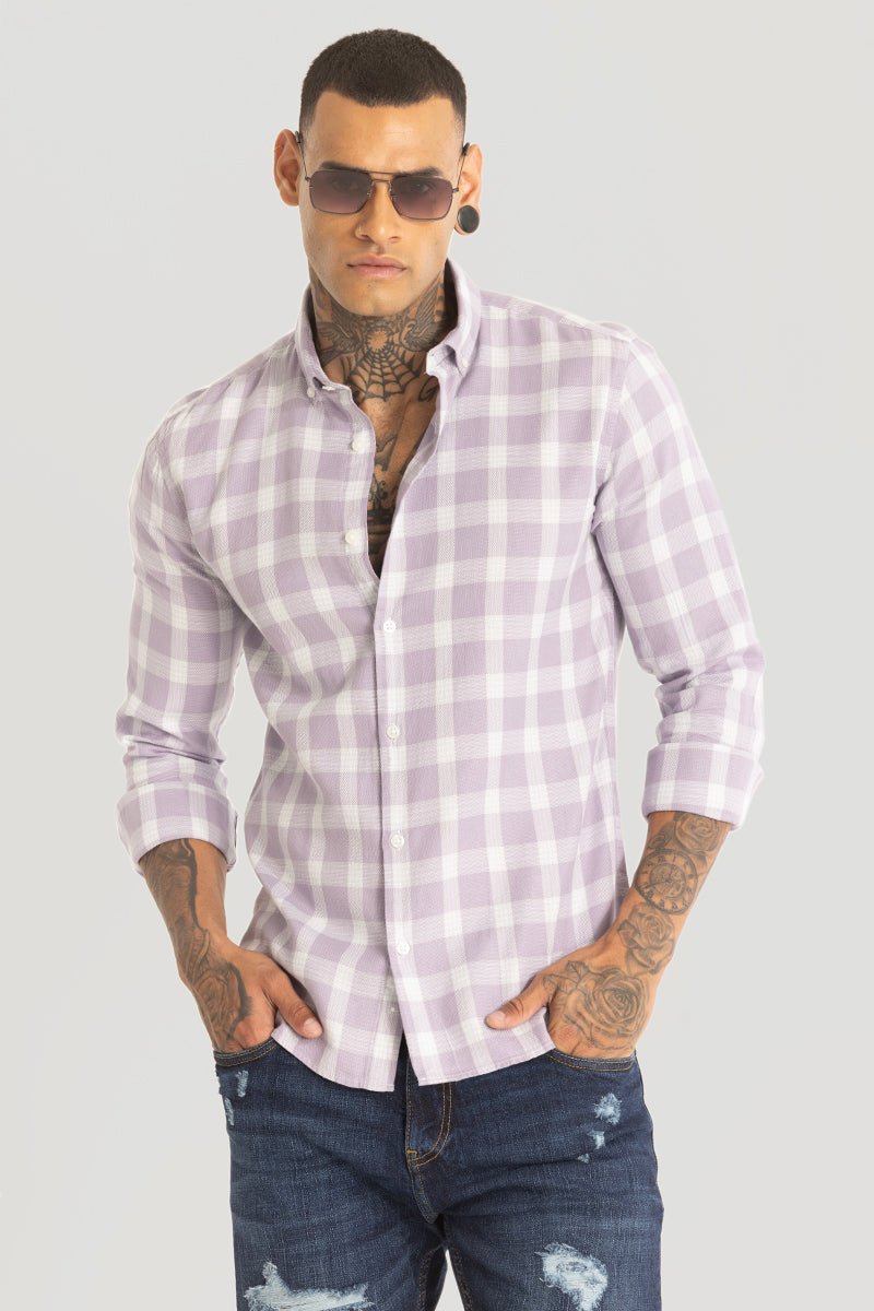 Lavender Tartan Checks Shirt