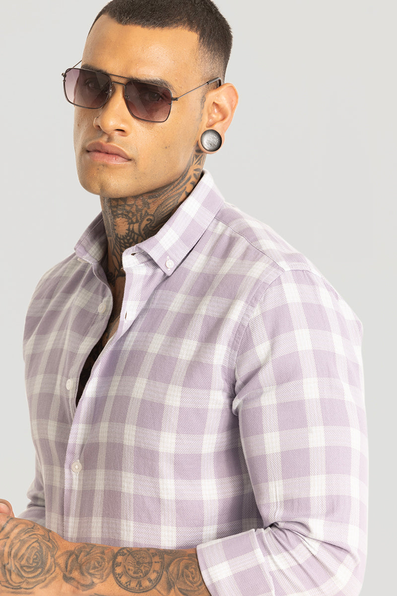 Lavender Tartan Checks Shirt