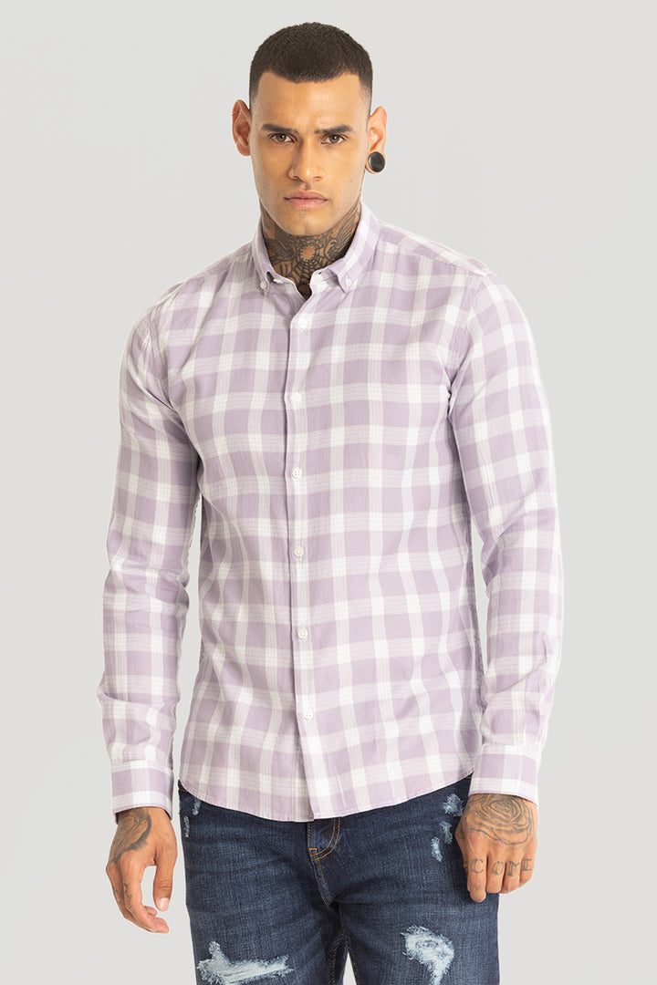 Lavender Tartan Checks Shirt