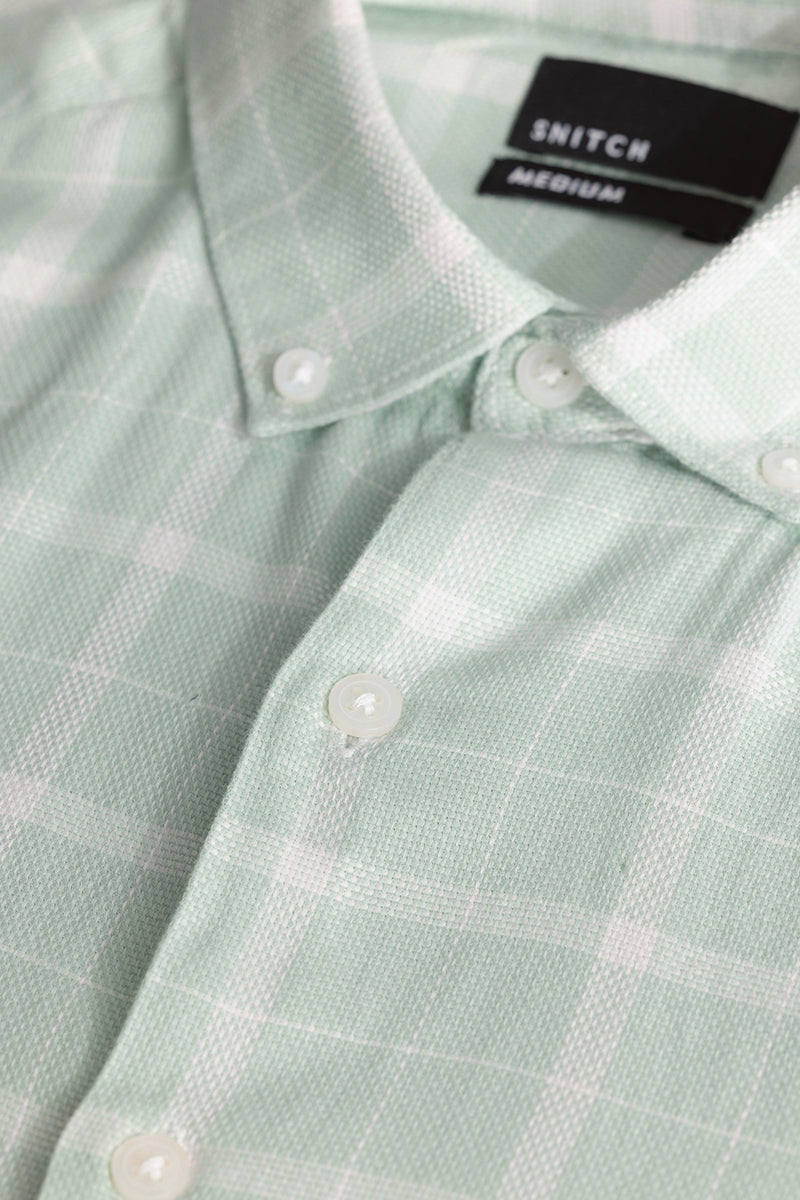 Light Green Tartan Checks Shirt