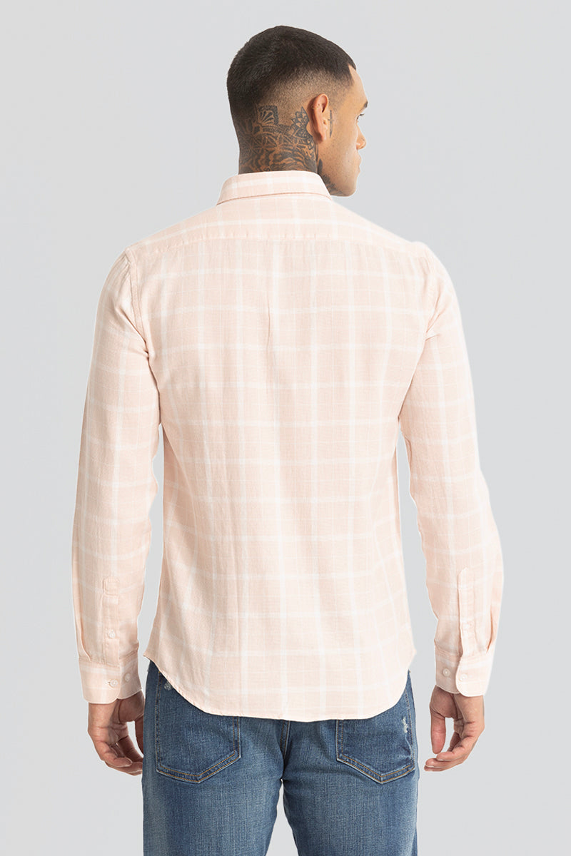 Peach Tartan Checks Shirt