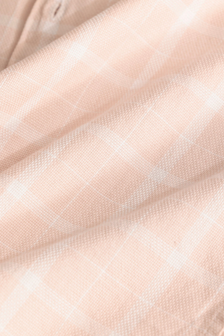 Peach Tartan Checks Shirt