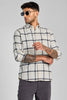 Cream Checks Slim Fit Shirt