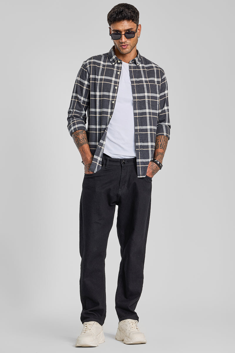 Grey Checks Slim Fit Shirt