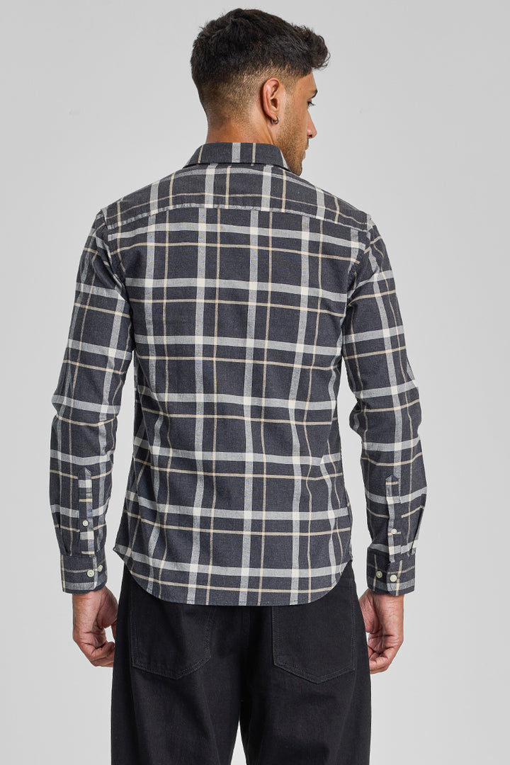 Grey Checks Slim Fit Shirt