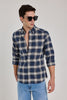 Dark Blue Checks Slim Fit Shirt