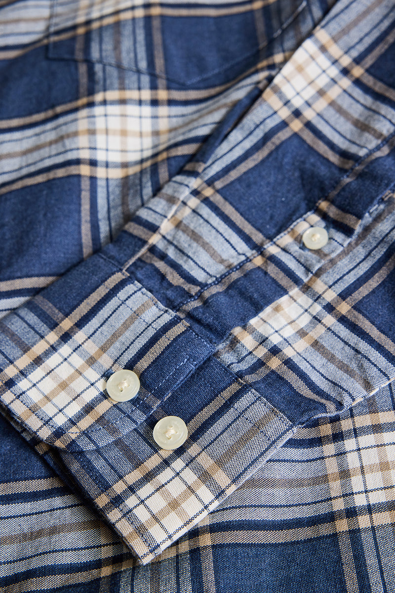 Dark Blue Checks Slim Fit Shirt