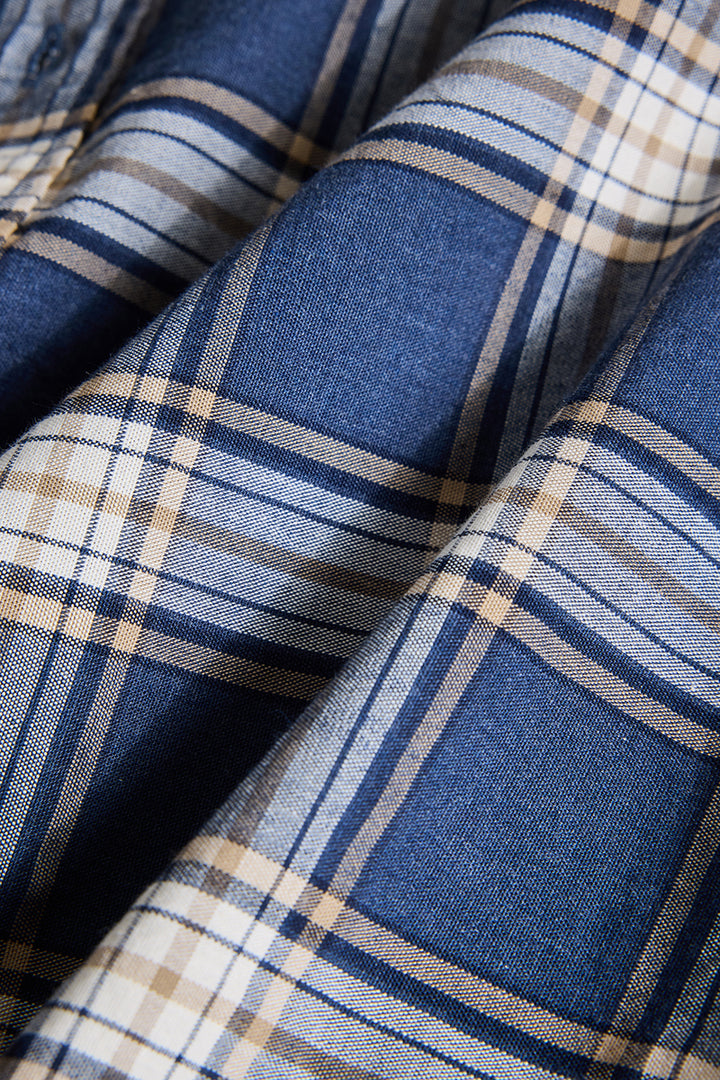 Dark Blue Checks Slim Fit Shirt