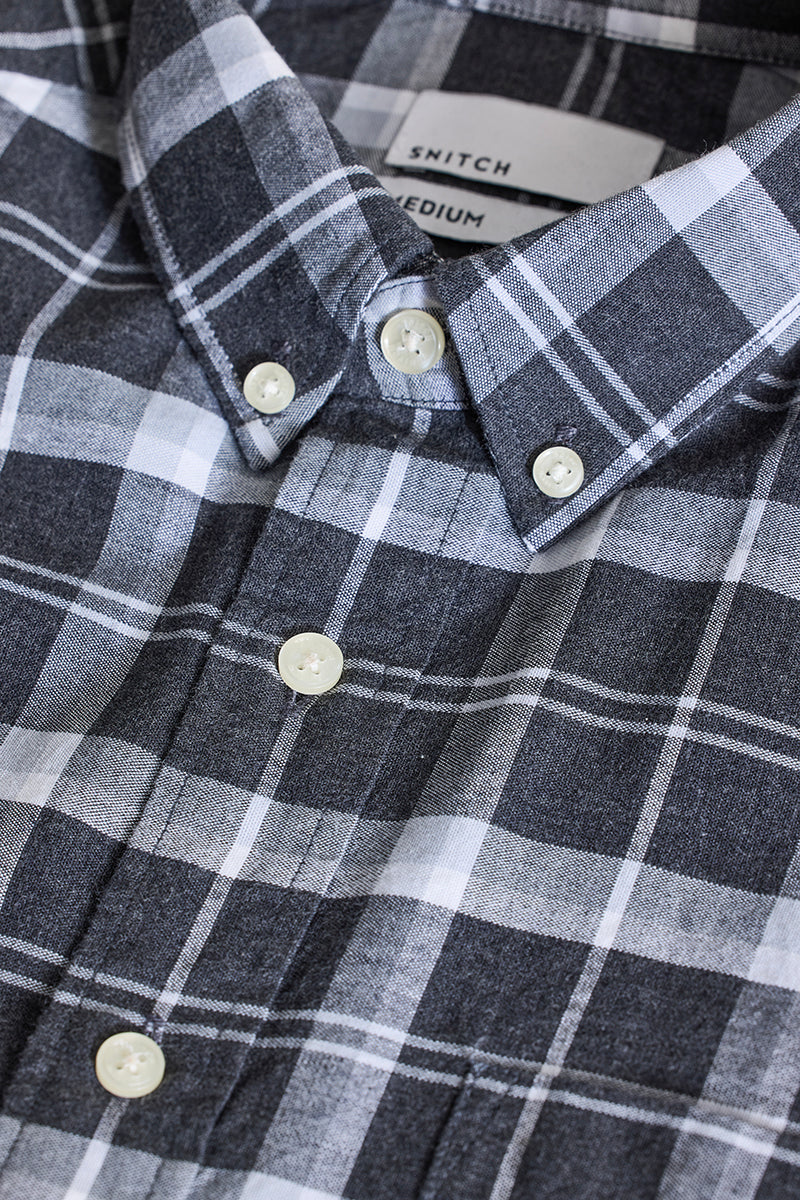 Grey Checks Oxford Shirt