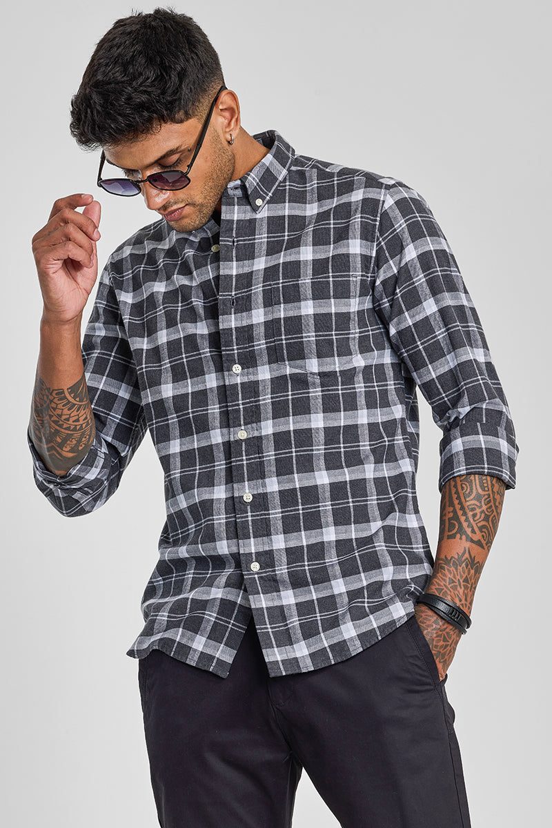 Grey Checks Oxford Shirt