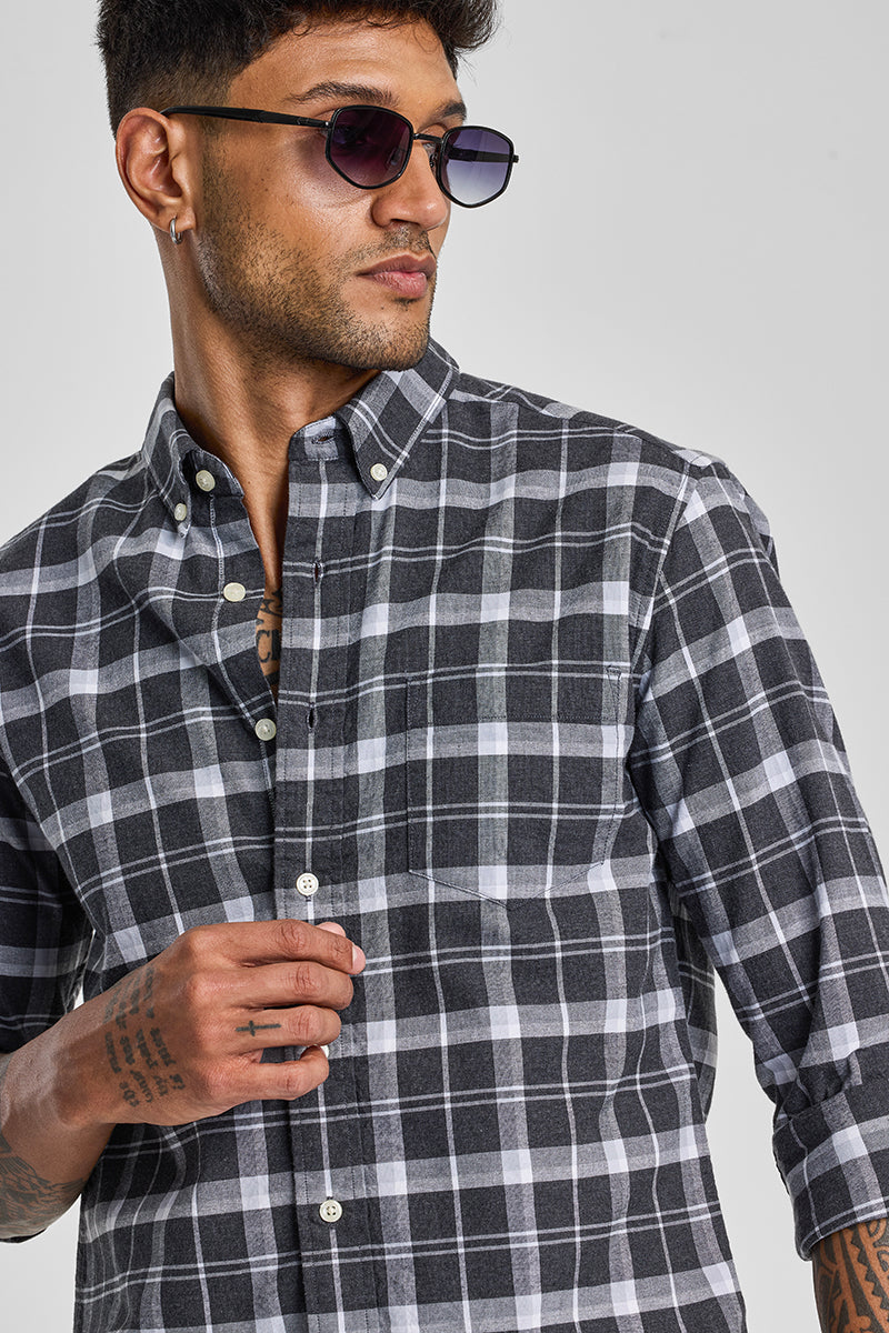 Grey Checks Oxford Shirt