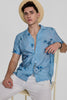 Blue Slim Fit Printed Shirt