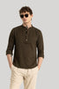 Rutger Dark Brown Textured Kurta