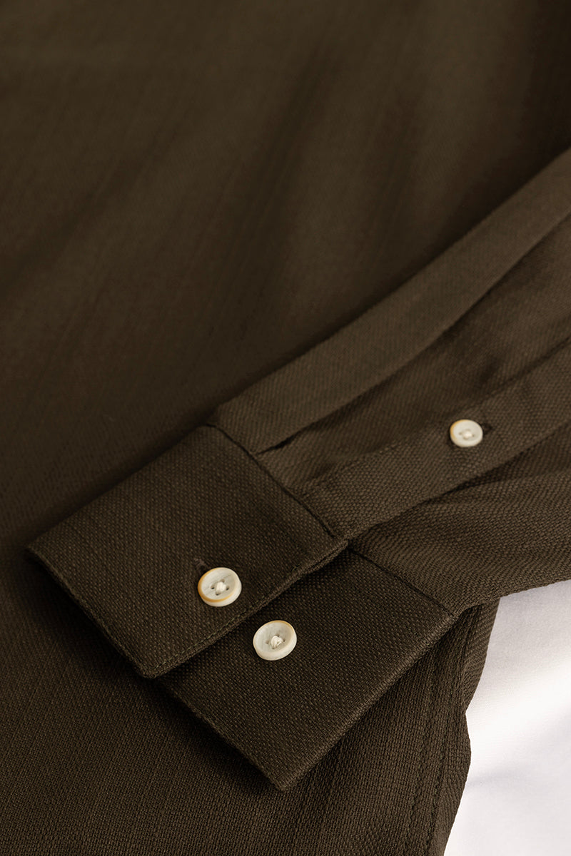 Rutger Dark Brown Textured Kurta