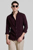 Burgundy Textured Slim Fit Shirt