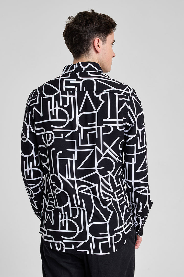 Black Abstract Printed Shirt