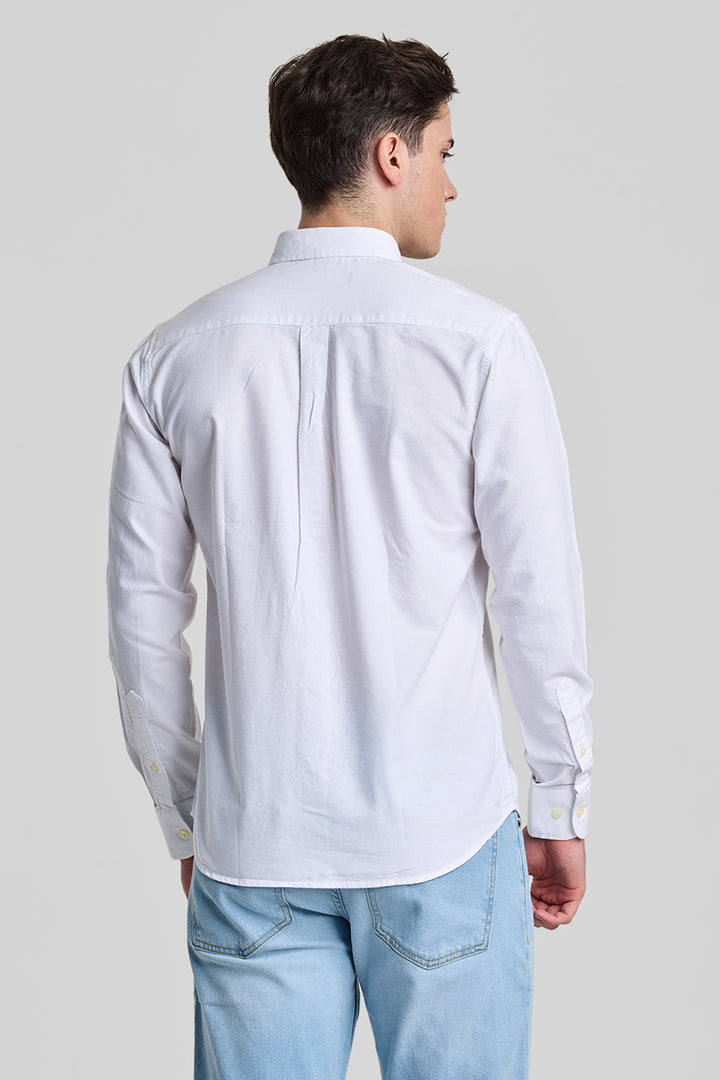 White Solid Oxford Shirt