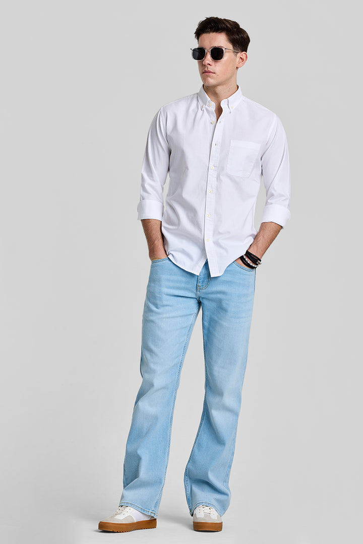 White Solid Oxford Shirt