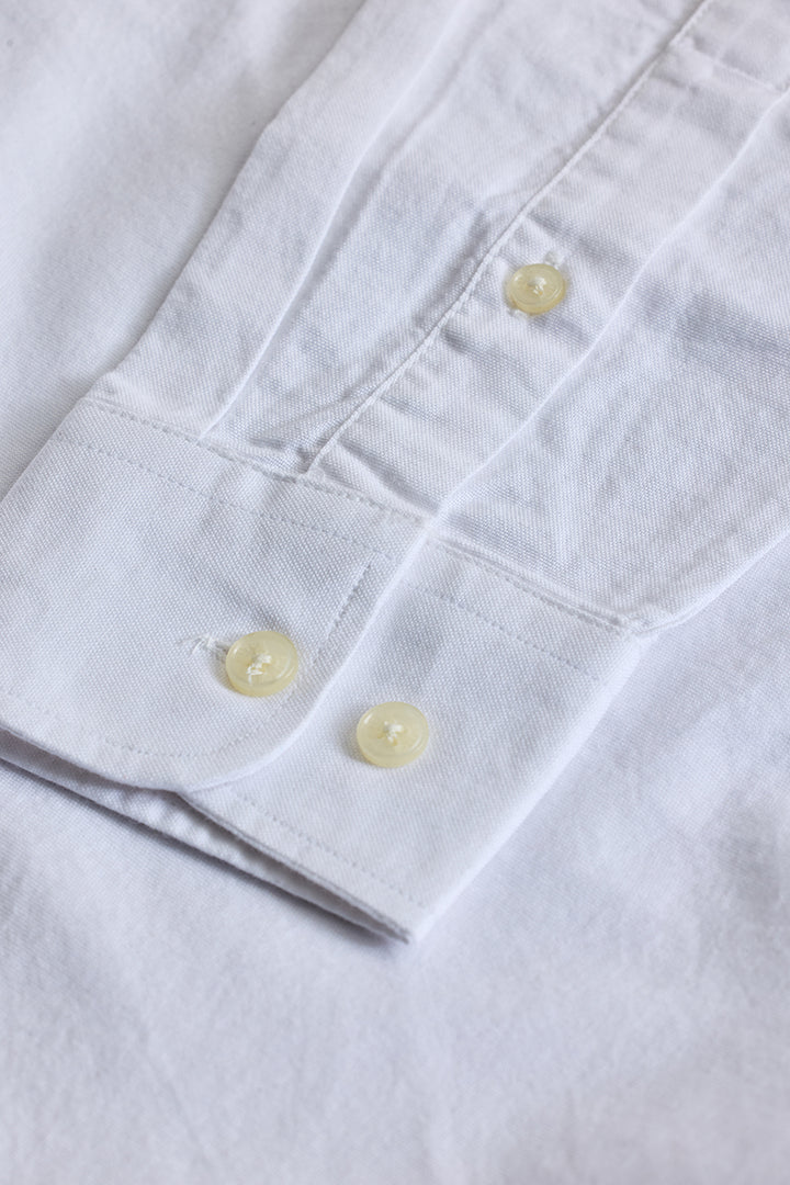 White Solid Oxford Shirt