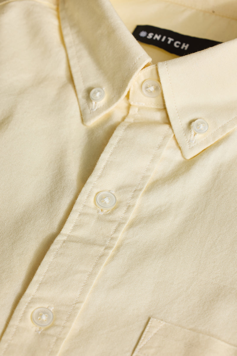 Yellow Solid Oxford Shirt