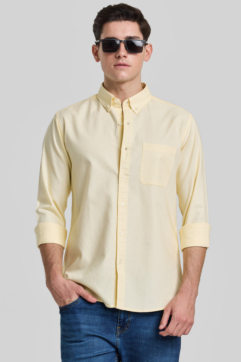 Yellow Solid Oxford Shirt