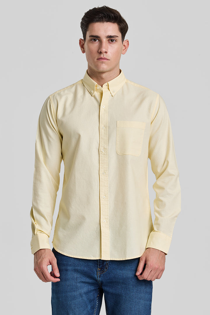 Yellow Solid Oxford Shirt