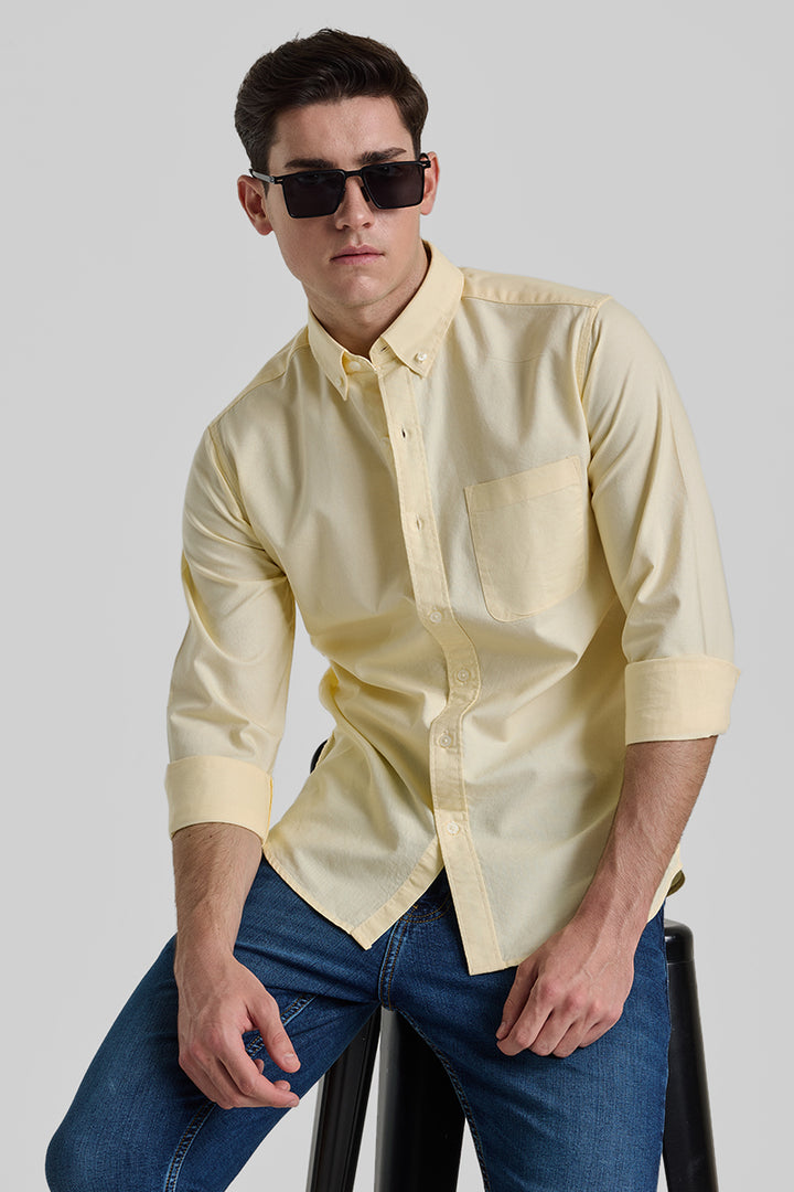 Yellow Solid Oxford Shirt