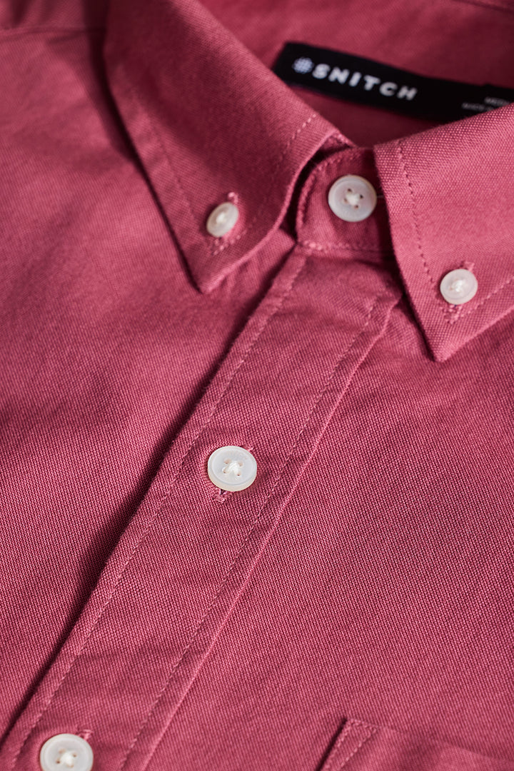 Pink Solid Oxford Shirt