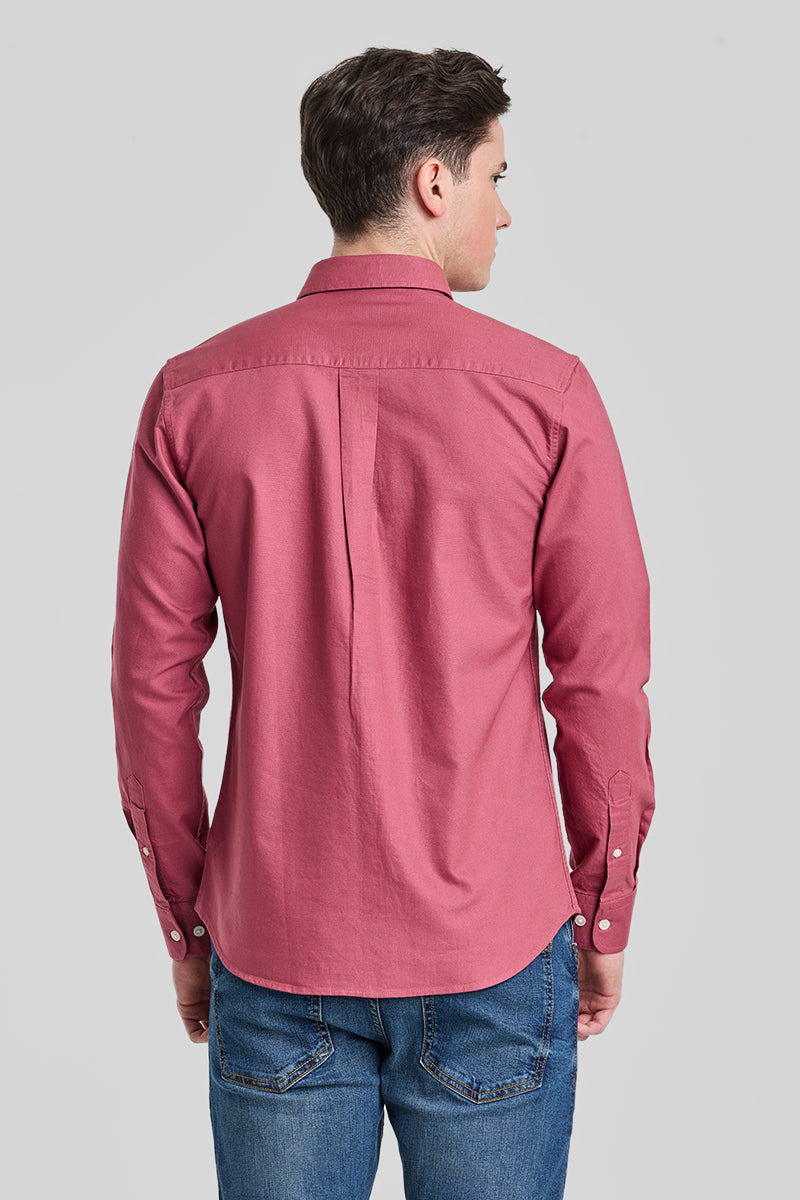 Pink Solid Oxford Shirt