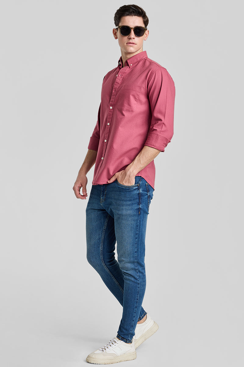 Pink Solid Oxford Shirt