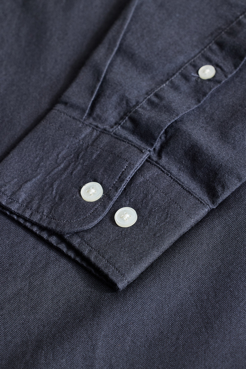 Charcoal Grey Solid Oxford Shirt